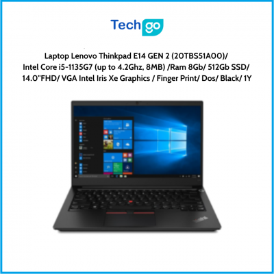 Laptop Lenovo Thinkpad E14 GEN 2 (20TBS51A00) Intel Core i5-1135G7 (up to 4.2Ghz, 8MB) Ram 8Gb 512Gb SSD 14.0FHD VGA Intel Iris 