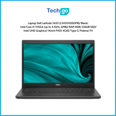 Laptop Dell Latitude 3420 (L3420I3SSDFB)/ Black/ Intel Core i3-1115G4 (up to 4.1GHz, 6MB)/ RAM 8GB/ 256GB SSD/ Intel UHD Graphic