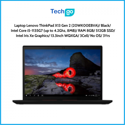 Laptop Lenovo ThinkPad X13 Gen 2 (20WK00EBVA) Black Intel Core i5-1135G7 (up to 4.2Ghz, 8MB) RAM 8GB 512GB SSD Intel Iris Xe Gra